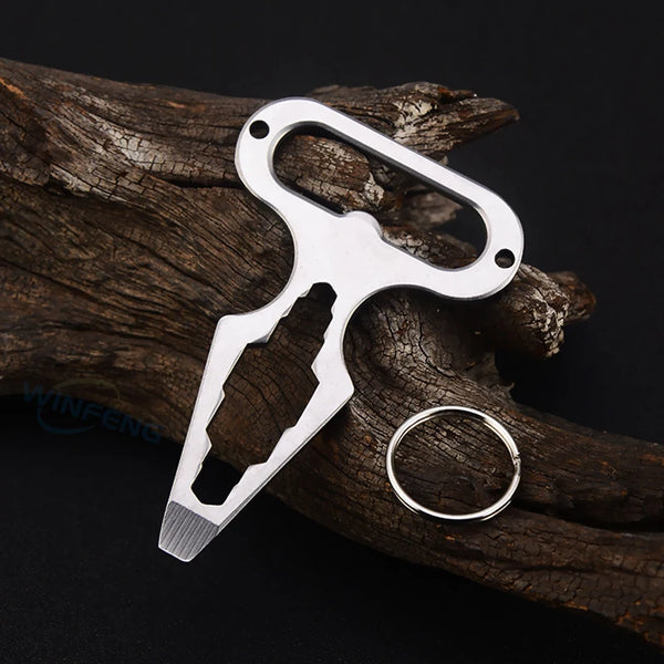 EDC Self-Defense Keychain Tool with Bottle Opener & Wrench