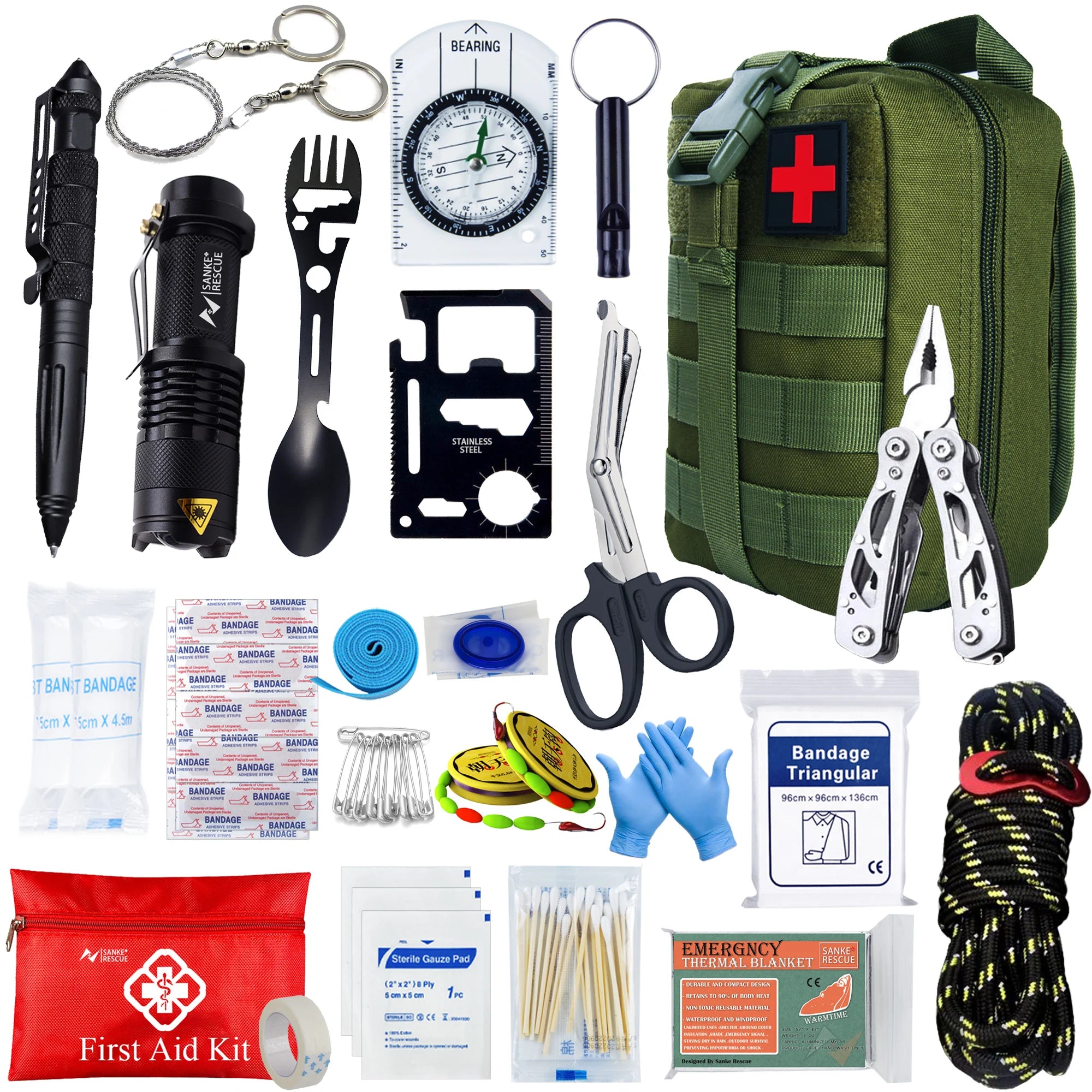Survival Full Set First Aid Kit – Molle Outdoor Emergency Trauma Bag