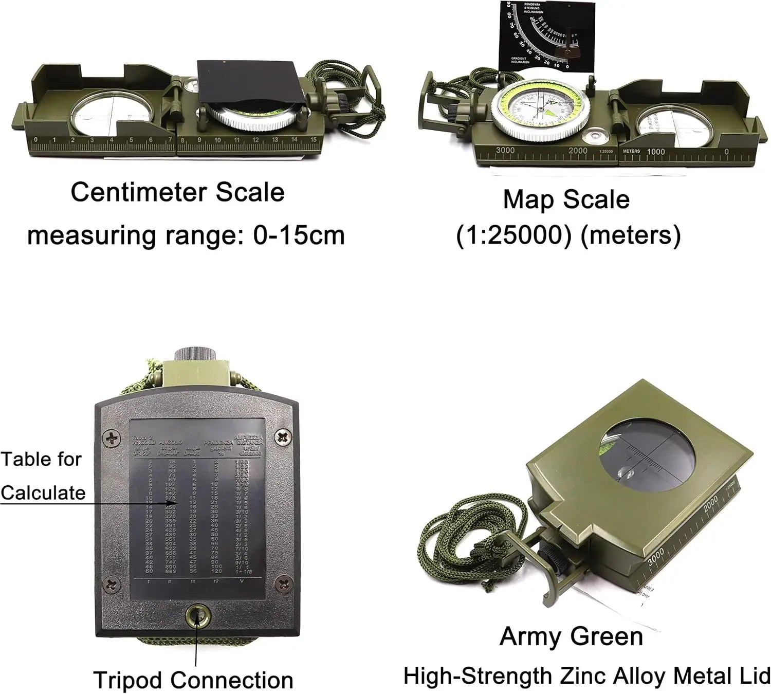 High Precision Waterproof Military Survival Compass
