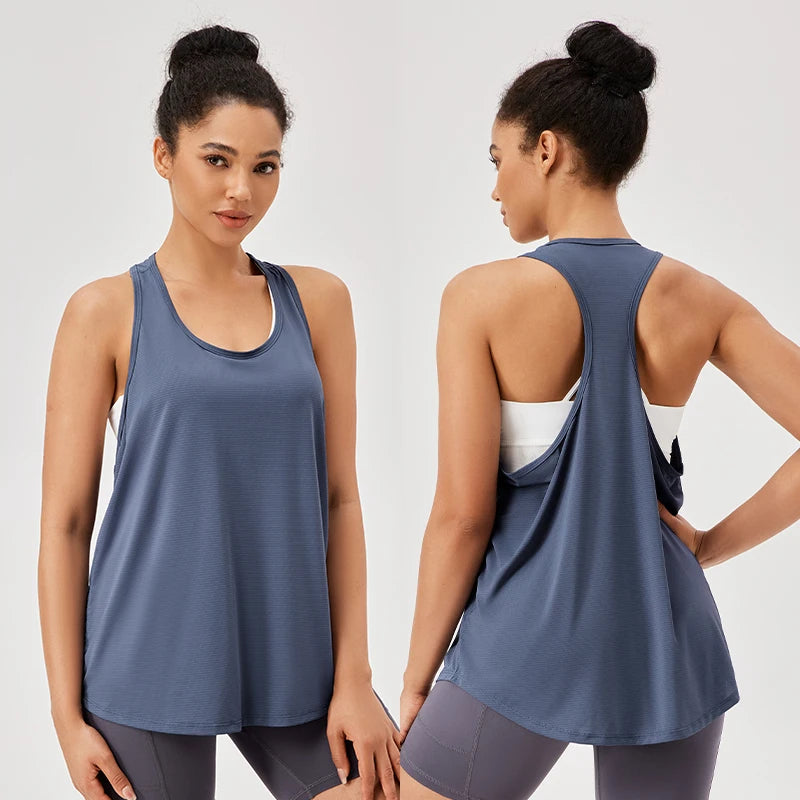 Women's Quick-Dry Yoga Tank Top – Sleeveless Fitness Workout Shirt