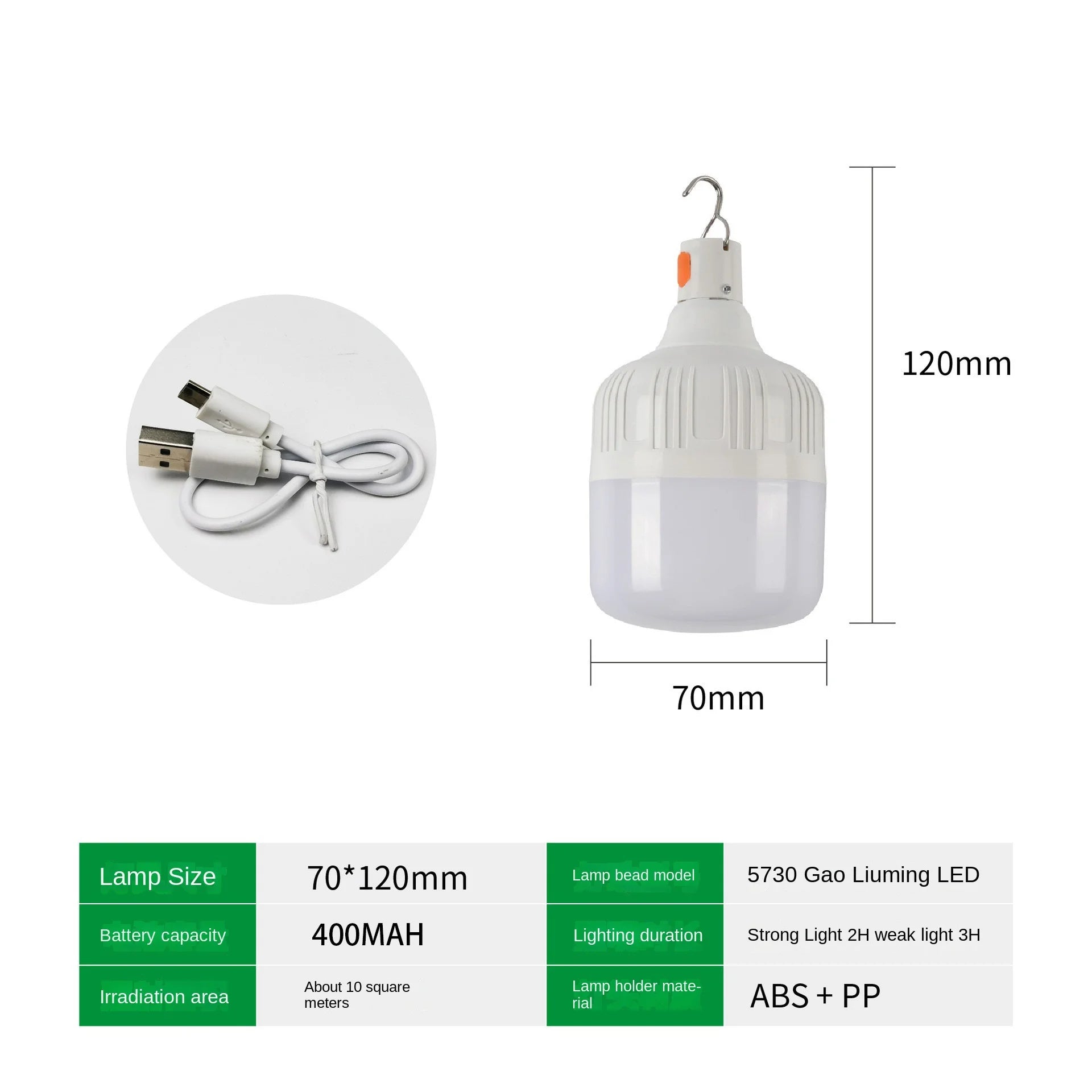 60W USB Rechargeable LED Lantern
