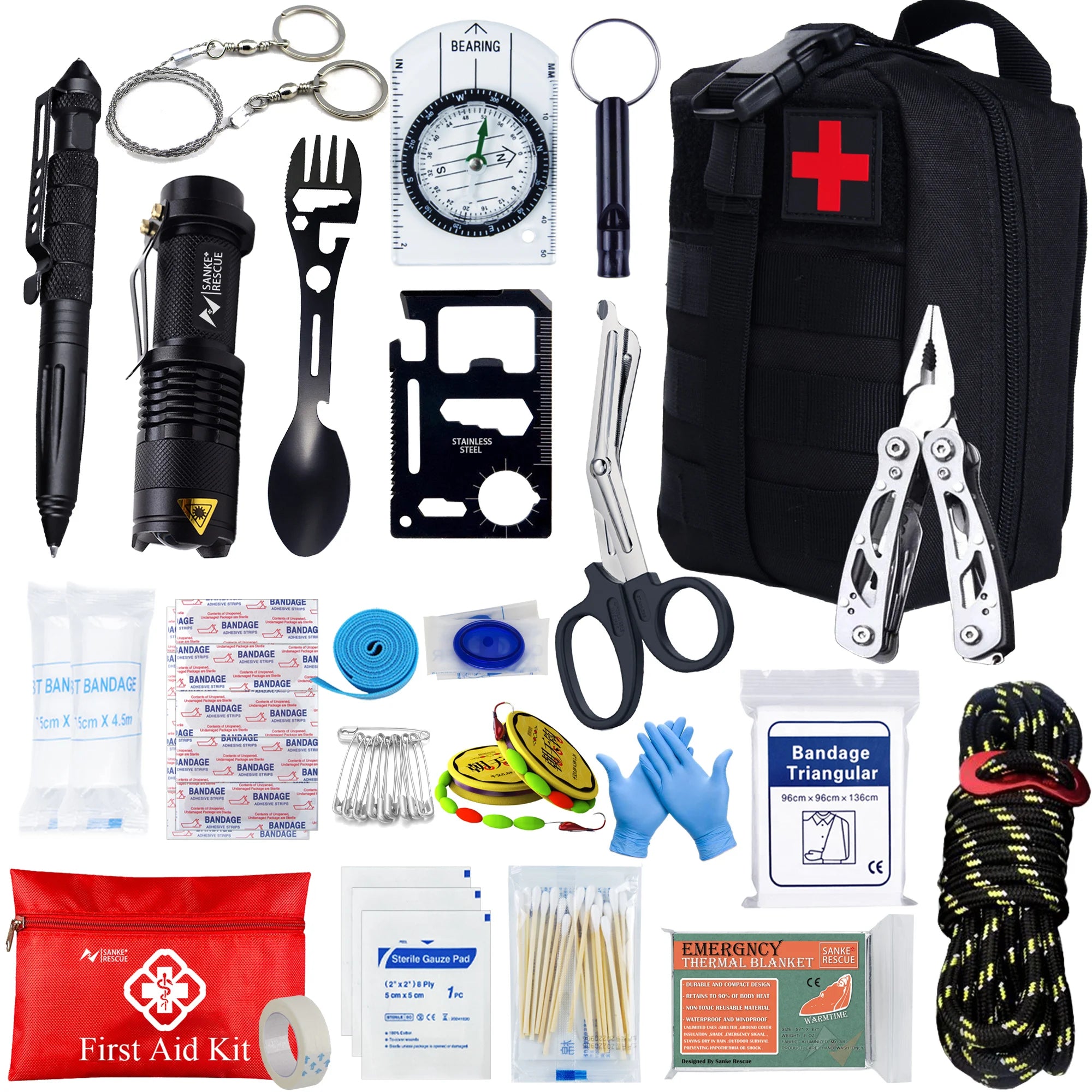 Survival Full Set First Aid Kit – Molle Outdoor Emergency Trauma Bag