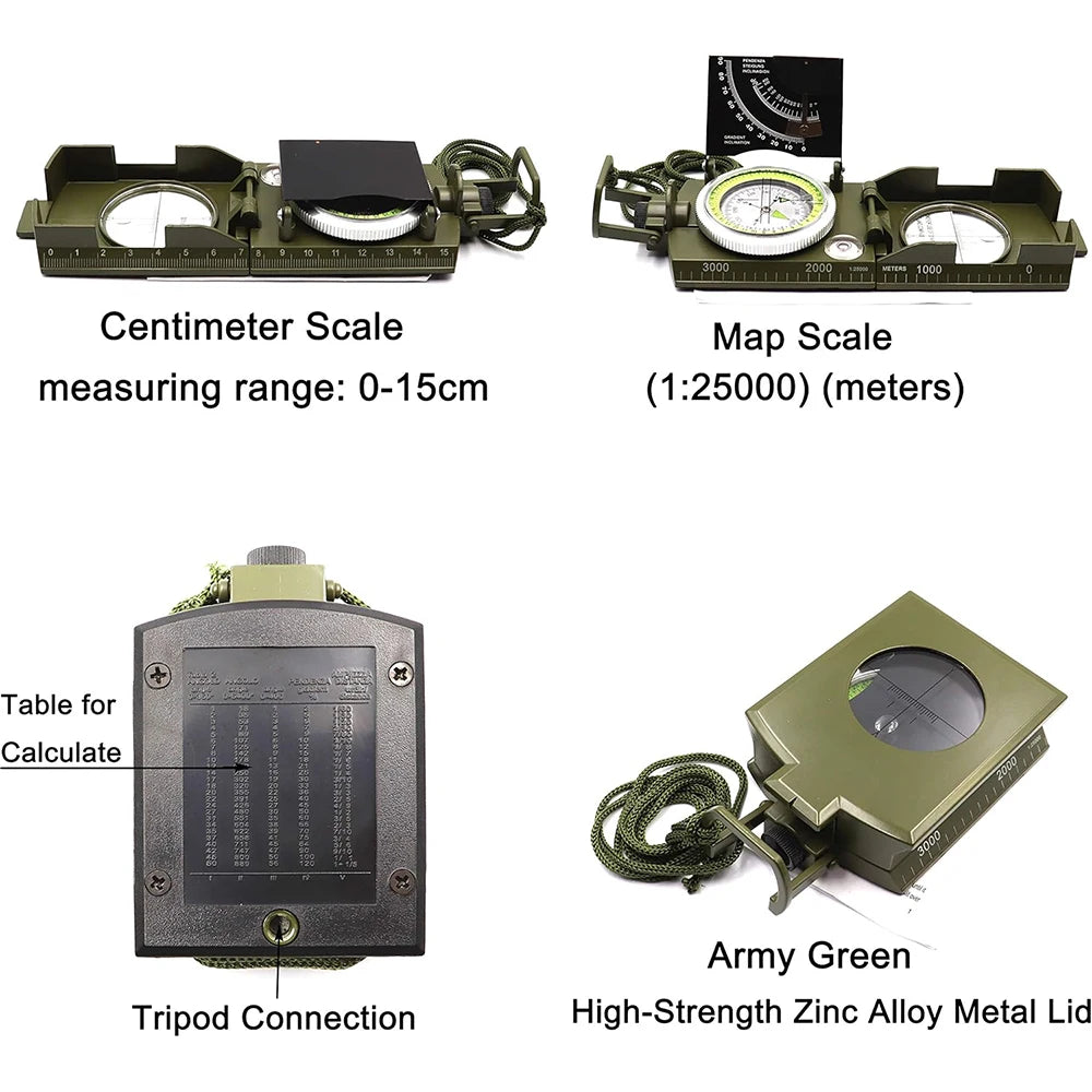 High Precision Waterproof Military Survival Compass