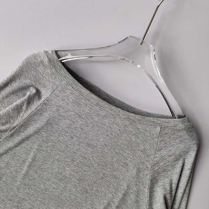 Women’s Modal Ribbed Yoga Top – Long Sleeve Slimming Loose Fit