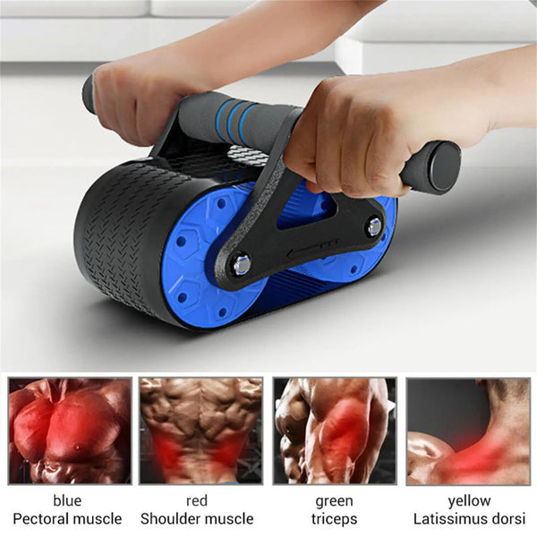 Springback Ab Roller with Push-Up Handles – Blue