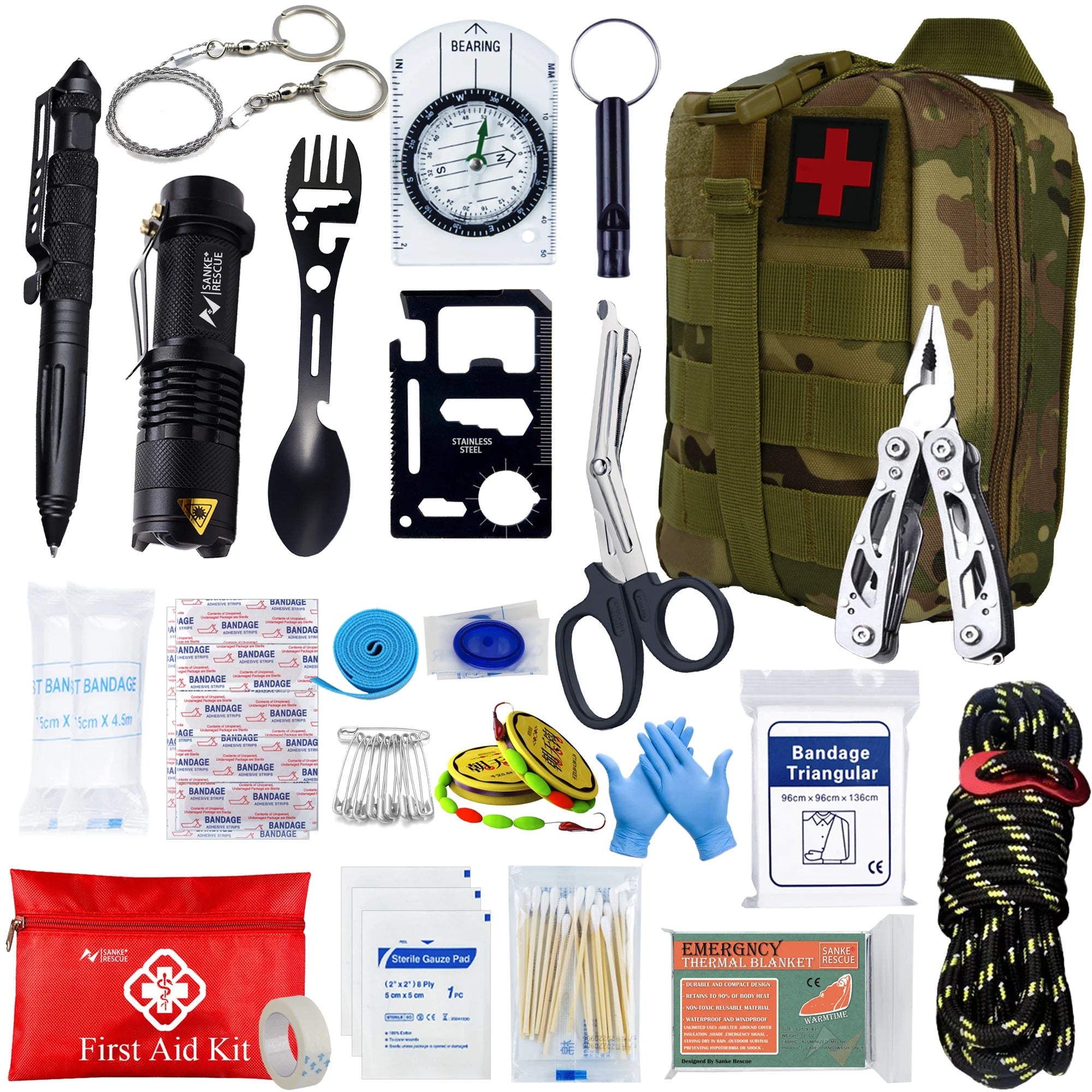 Survival Full Set First Aid Kit – Molle Outdoor Emergency Trauma Bag