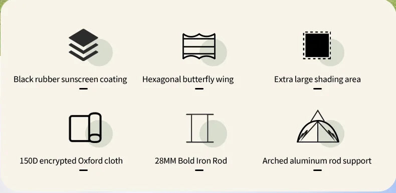 MOBI GARDEN Camping Black Coating Tarp