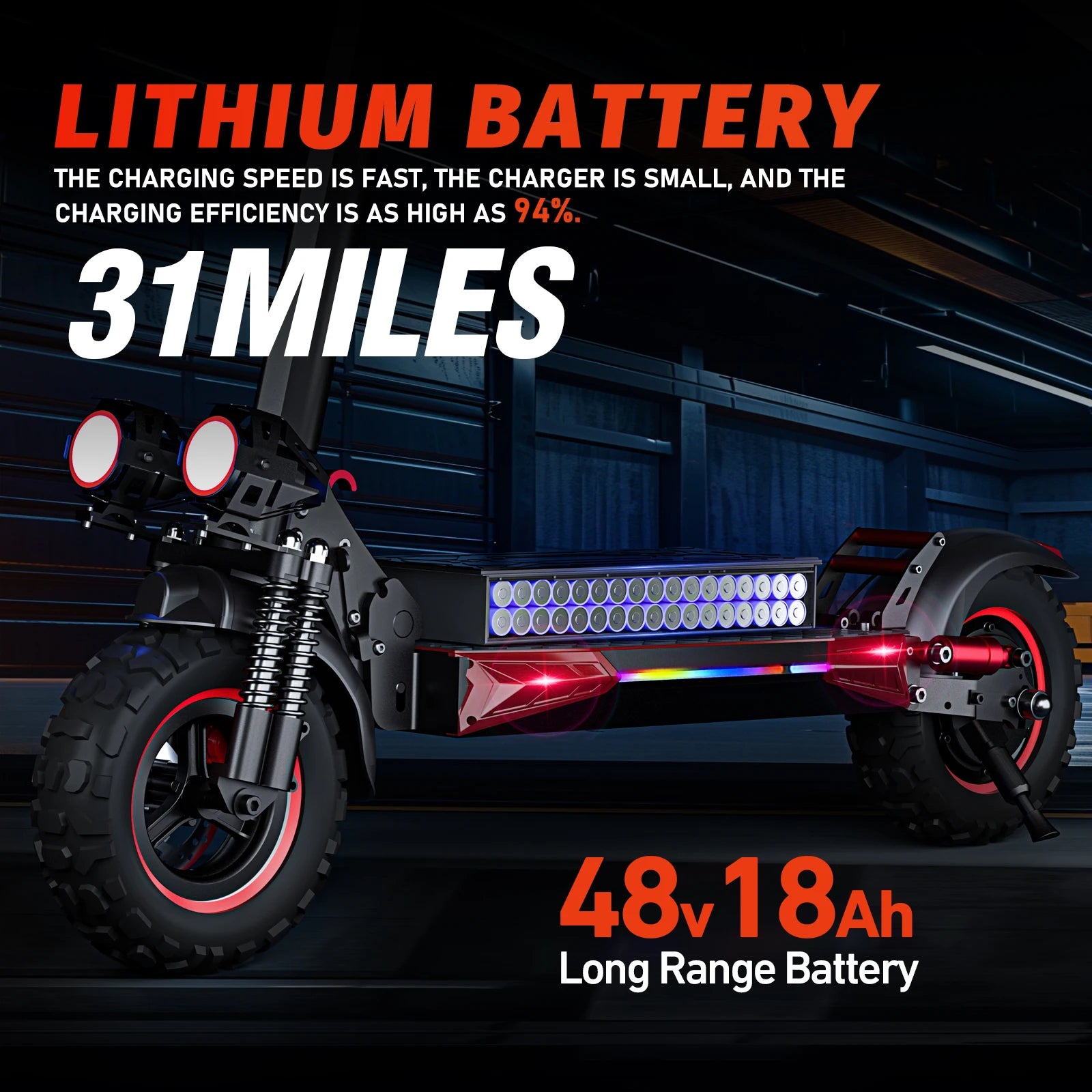 J11MAX 1200W Foldable Off-Road E-Scooter