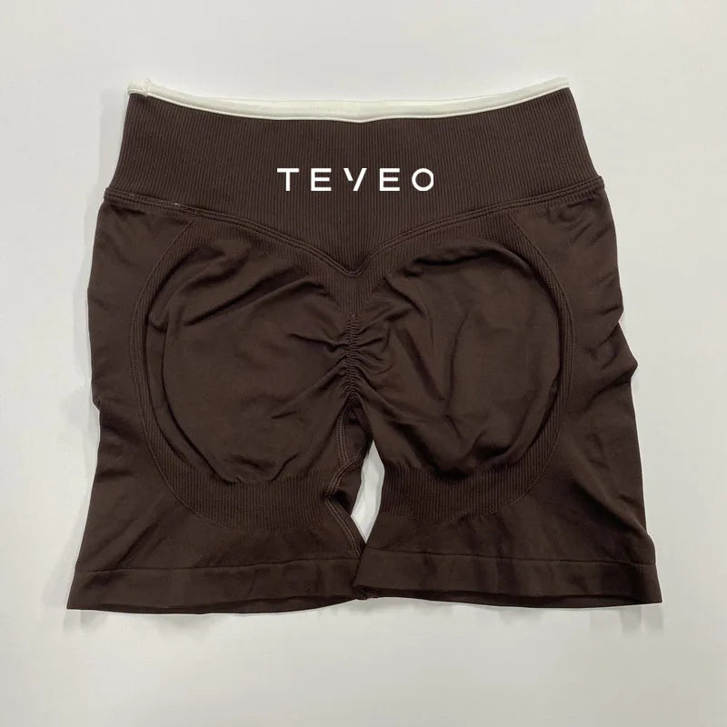 TEVEO Women’s Sculpt Scrunch Yoga Shorts & Bra Set