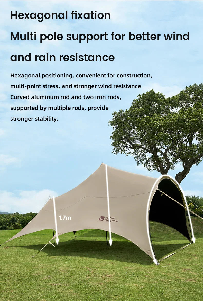 MOBI GARDEN Camping Black Coating Tarp