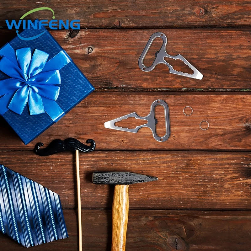 EDC Self-Defense Keychain Tool with Bottle Opener & Wrench