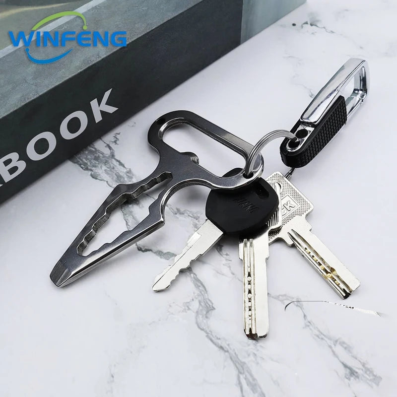 EDC Self-Defense Keychain Tool with Bottle Opener & Wrench