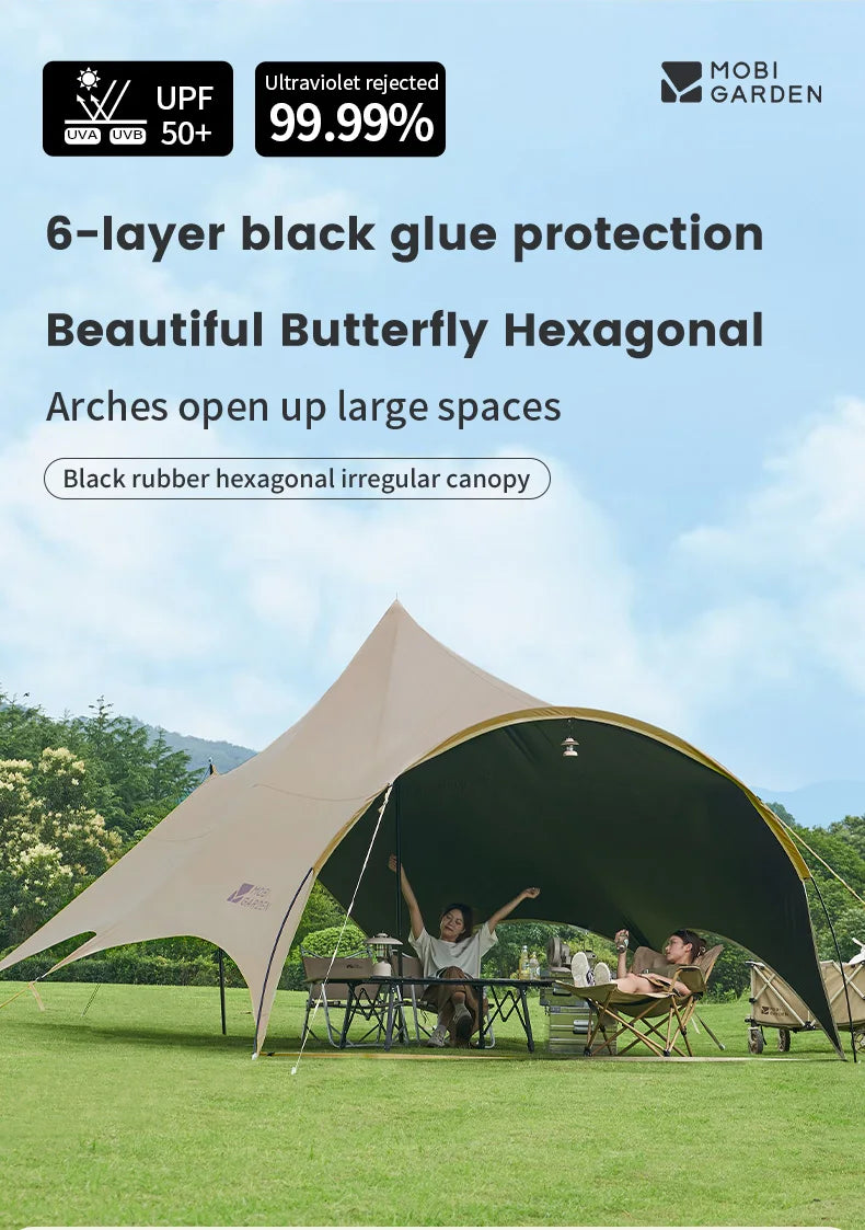 MOBI GARDEN Camping Black Coating Tarp