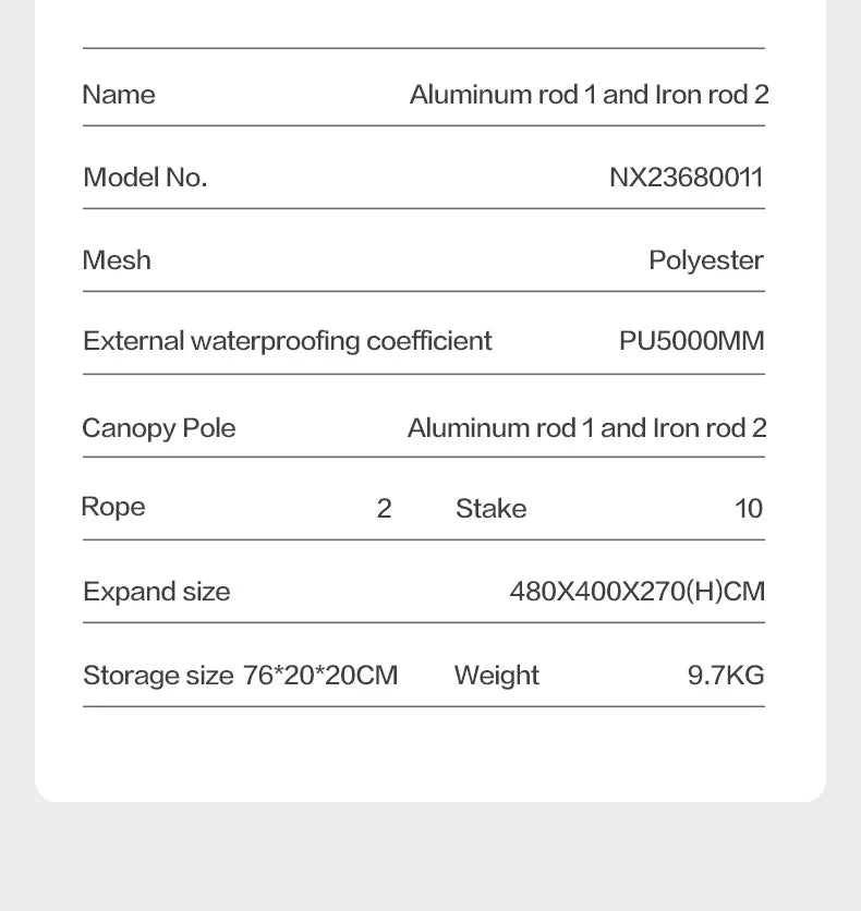 MOBI GARDEN Camping Black Coating Tarp