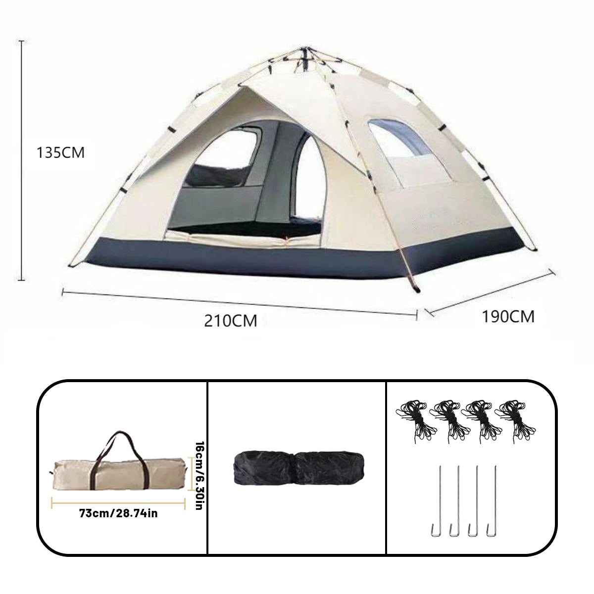 Automatic Quick-Open 4-Person Outdoor Tent