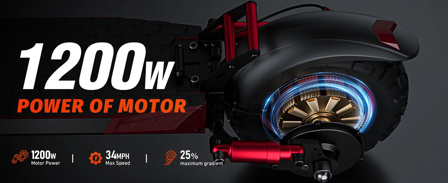 J11MAX 1200W Foldable Off-Road E-Scooter