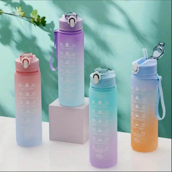 700ml Sports Water Bottle with Time Marker & Lid