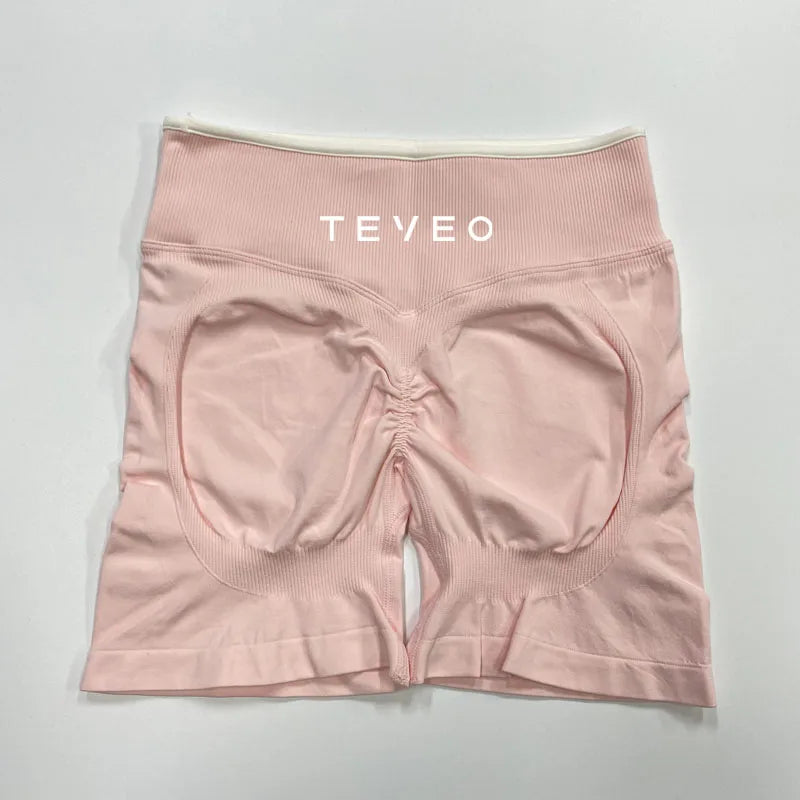 TEVEO Women’s Sculpt Scrunch Yoga Shorts & Bra Set