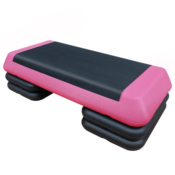 Adjustable Aerobic Step Platform with 4 Risers – Pink/Black
