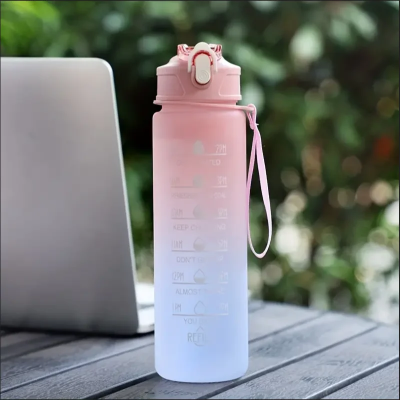 700ml Sports Water Bottle with Time Marker & Lid