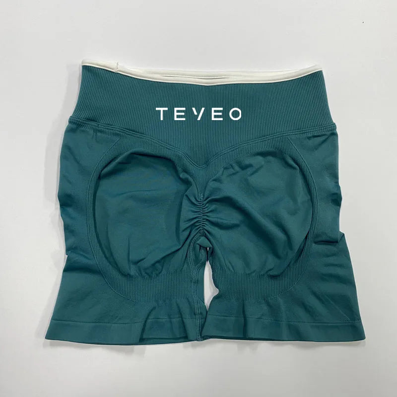 TEVEO Women’s Sculpt Scrunch Yoga Shorts & Bra Set