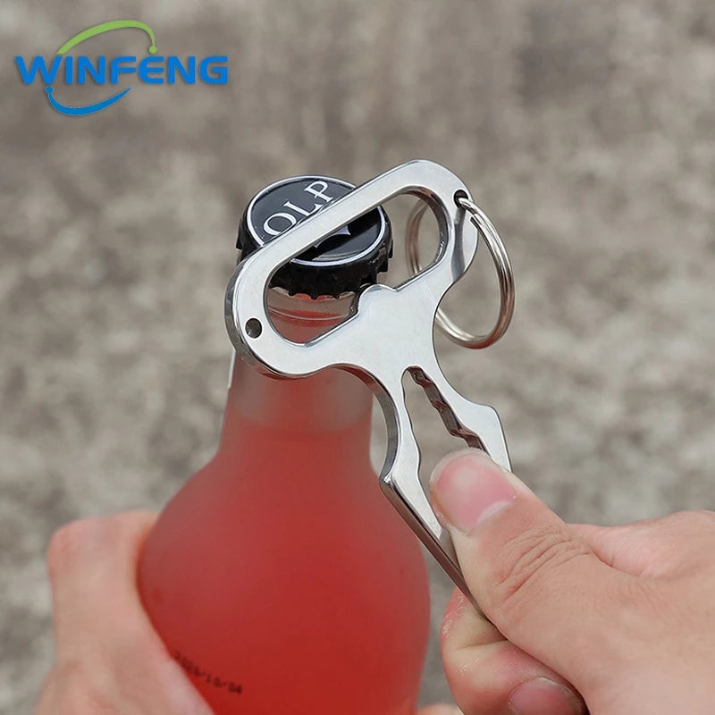 EDC Self-Defense Keychain Tool with Bottle Opener & Wrench