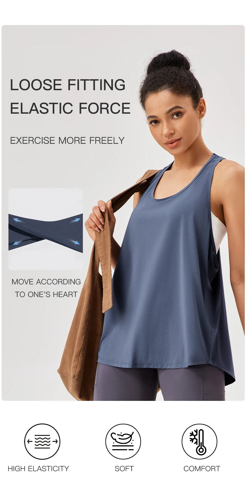 Women's Quick-Dry Yoga Tank Top – Sleeveless Fitness Workout Shirt
