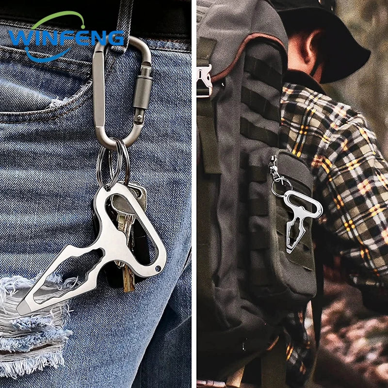 EDC Self-Defense Keychain Tool with Bottle Opener & Wrench