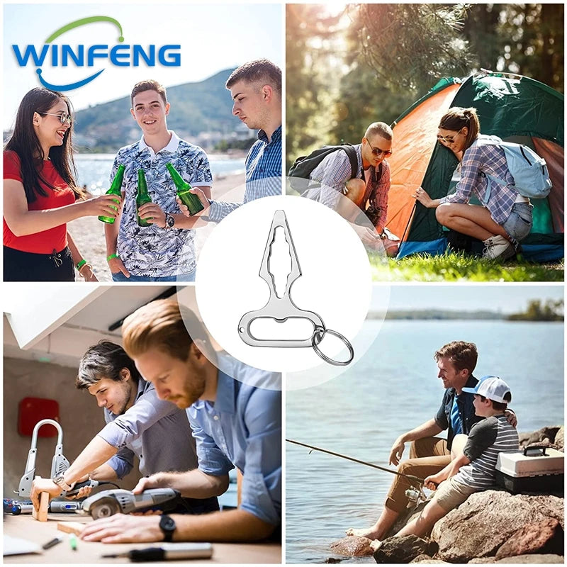 EDC Self-Defense Keychain Tool with Bottle Opener & Wrench