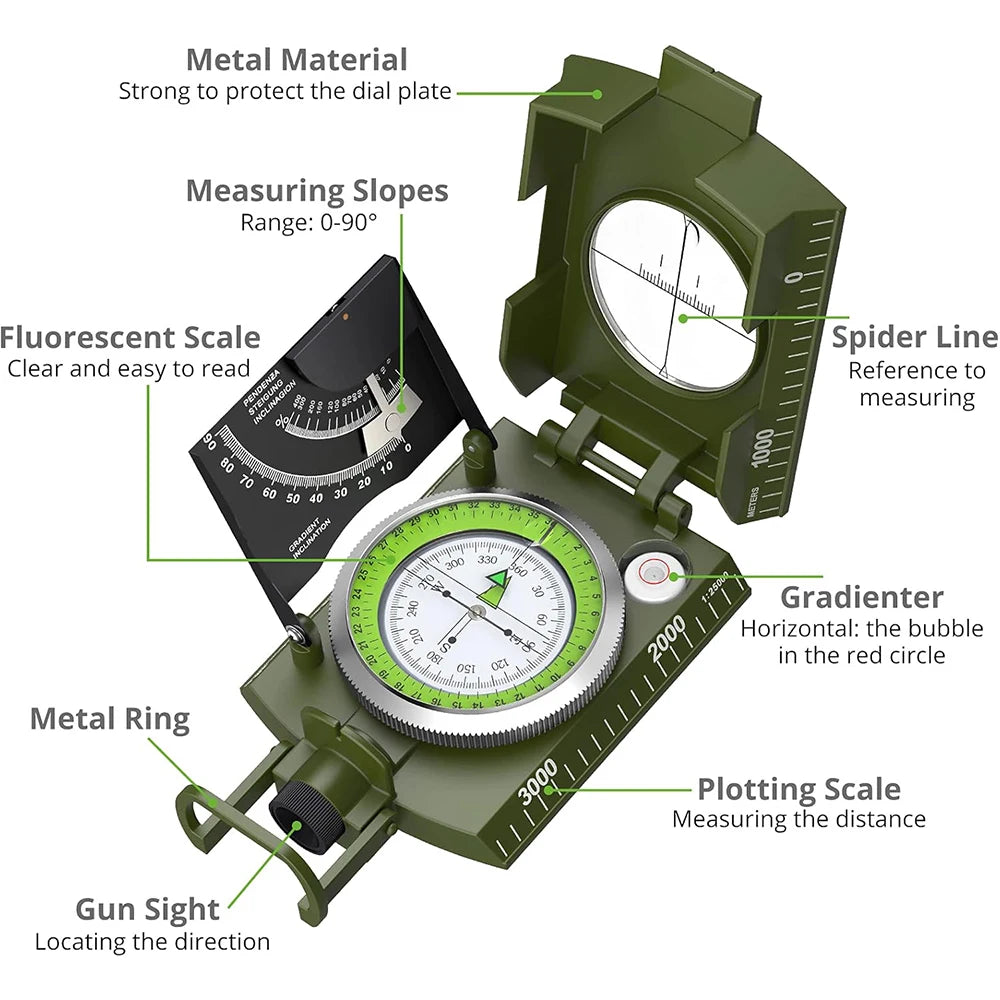 High Precision Waterproof Military Survival Compass