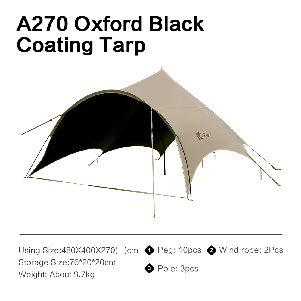 MOBI GARDEN Camping Black Coating Tarp