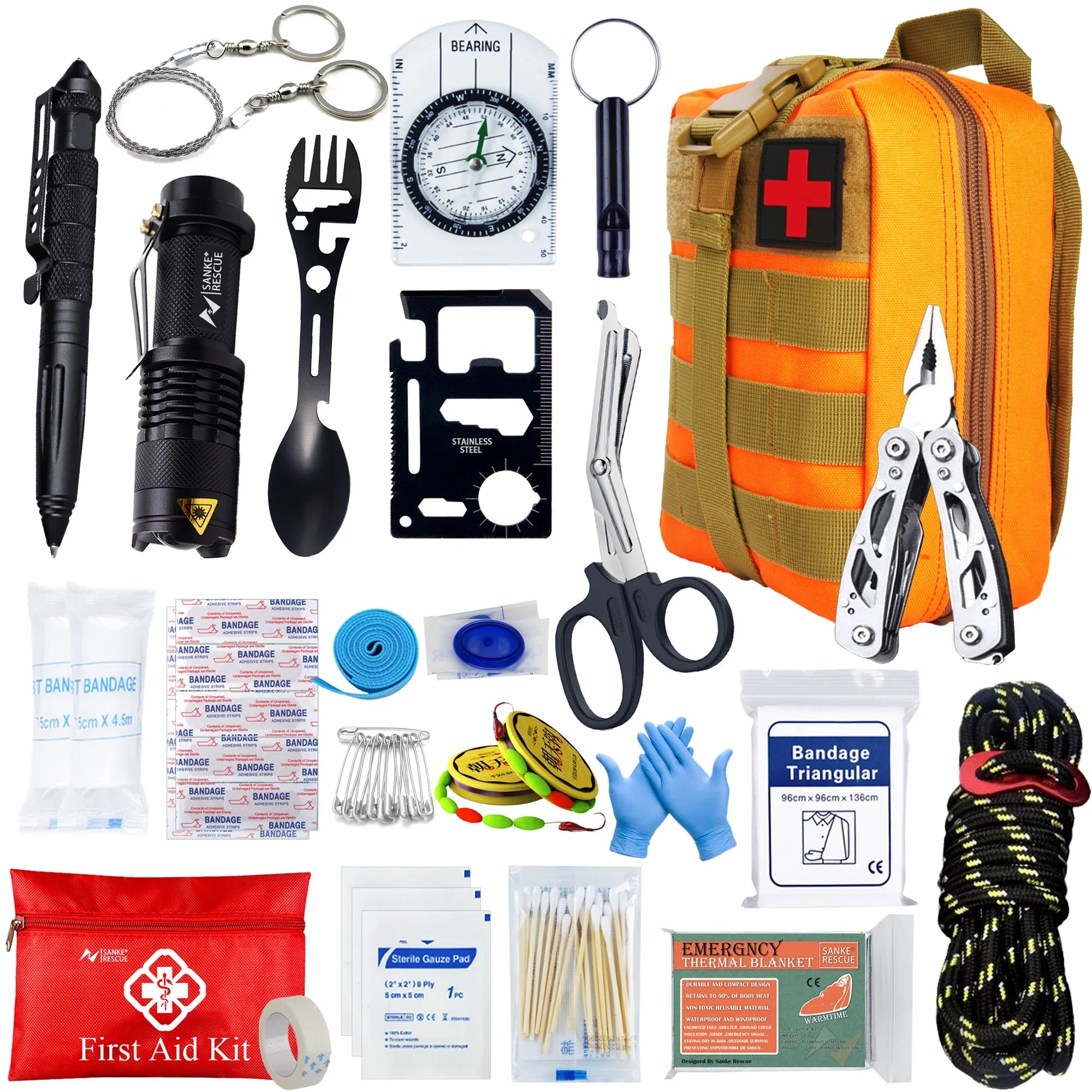 Survival Full Set First Aid Kit – Molle Outdoor Emergency Trauma Bag