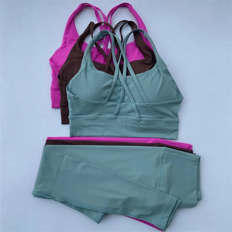 Women’s 2PC Solid Color Compression Yoga Set –
